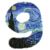 Шрифт Ван Гог | Font Van Gogh emoji 9⃣