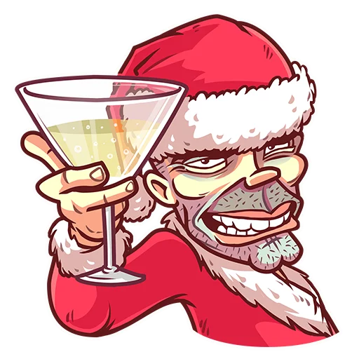 Telegram Sticker «Very Bad Santa» 🍸