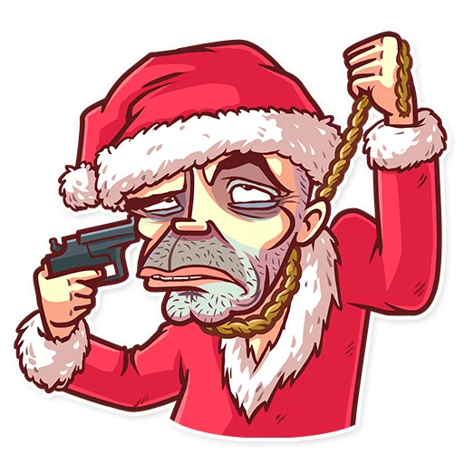 Telegram Sticker «Very Bad Santa» 😞