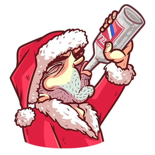 Эмодзи Very Bad Santa 🍾