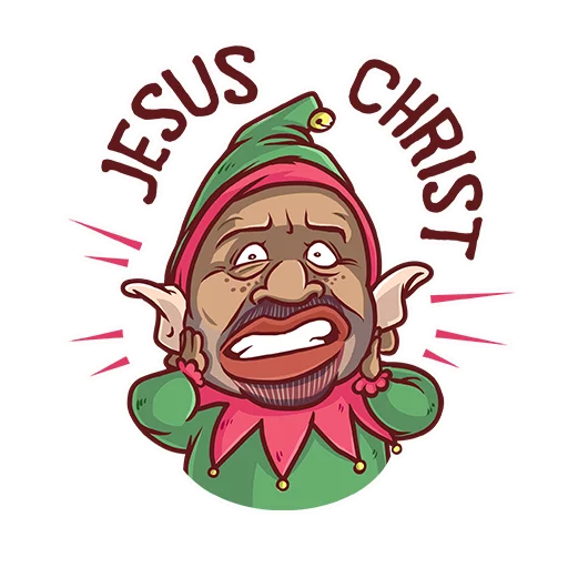Telegram Sticker «Very Bad Santa» 😱