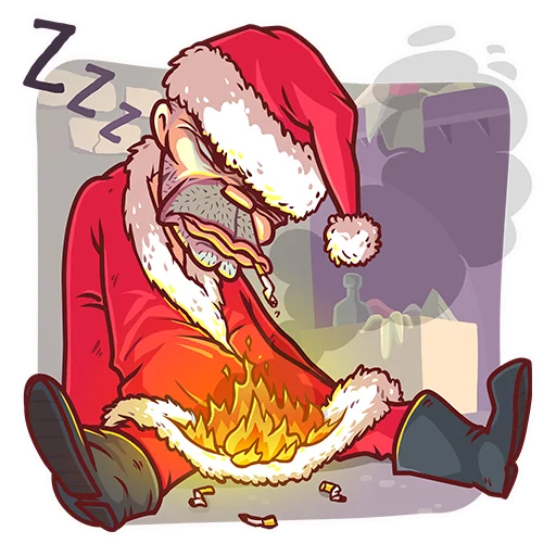 Стикер Telegram «Very Bad Santa» 😴