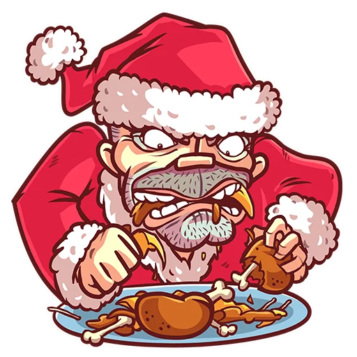 Telegram Sticker «Very Bad Santa» 🍗