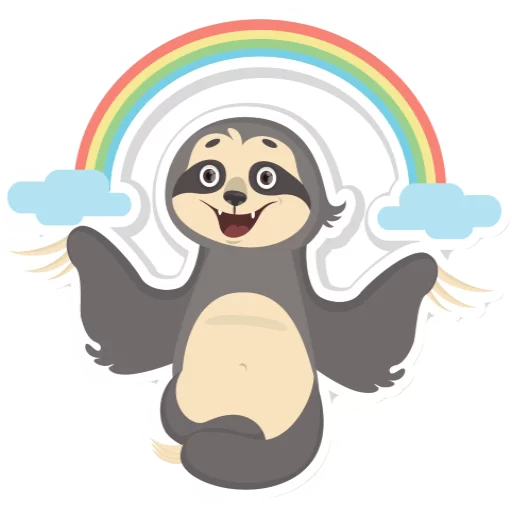 Telegram stikerlari Lazy Sloth