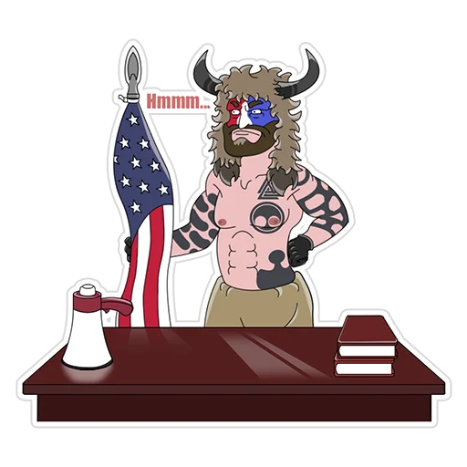 Telegram Sticker «Viking from Capitol» 🤔
