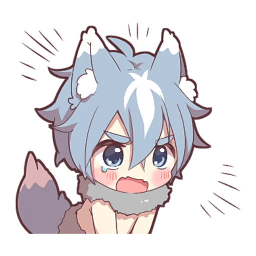 Telegram Sticker «Волк–кун» 🥲