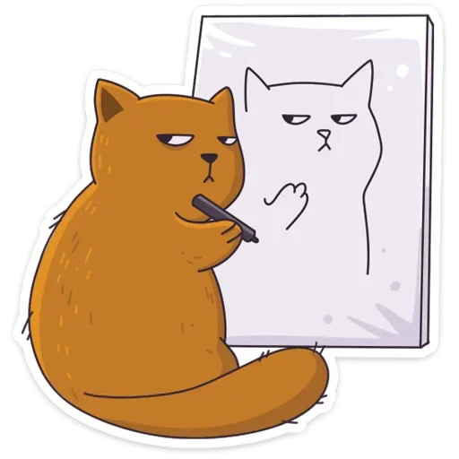 Telegram stiker «Девочка-Панда и кот Барсик» 🖕