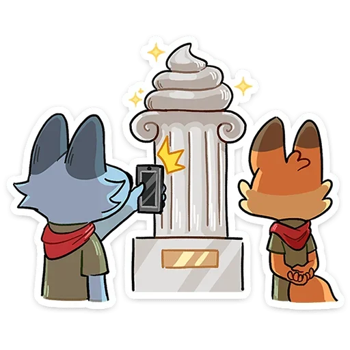 Telegram Sticker «Лето с Роном и Рэем » 🗿