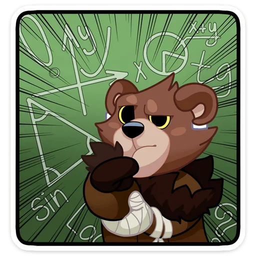 Telegram stiker «Медвежутка» 🤔
