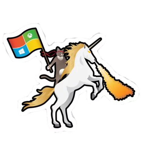 Telegram stiker «Windows Insider: NinjaCat» 🦄