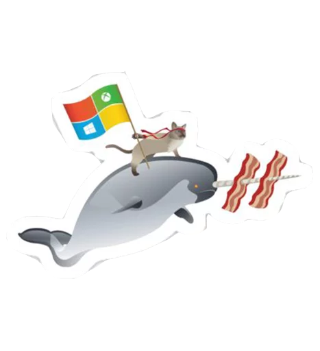 Стикер Telegram «Windows Insider: NinjaCat» 🐬