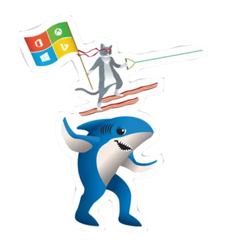 Telegram stiker «Windows Insider: NinjaCat» 🦈