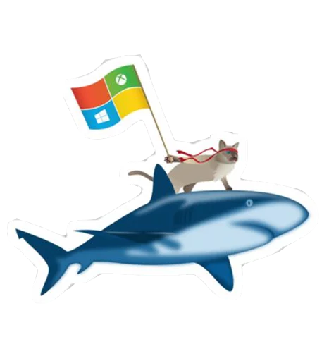 Стикер Telegram «Windows Insider: NinjaCat» 🦈
