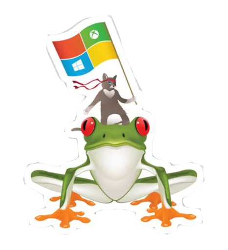 Telegram stiker «Windows Insider: NinjaCat» 🐸