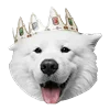 Емодзі White Dog Emoji 👑