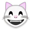Стикер White cat emoji 😸