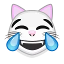 Эмодзи White cat emoji 😹