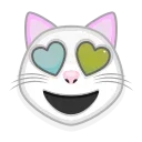 White cat emoji stiker 😻