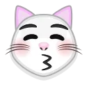Стикер White cat emoji 😽