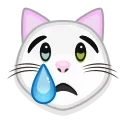 Стикер White cat emoji 😿
