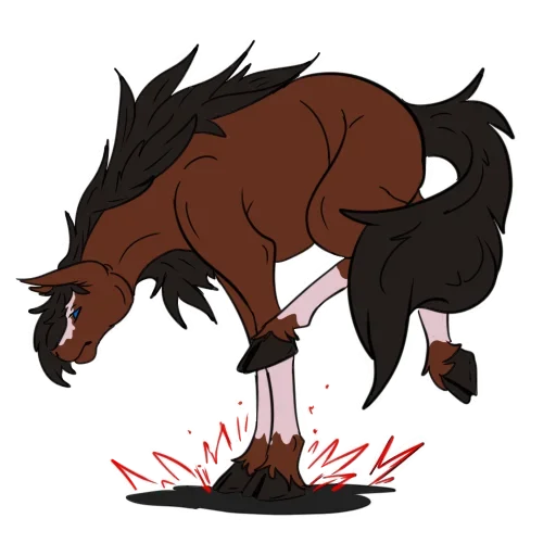 Telegram stiker «Wild Horse and Dog» 😡
