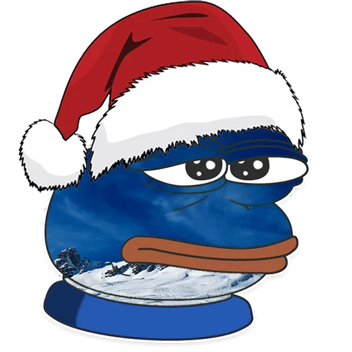 Telegram Sticker «Winter Pepe» 😑