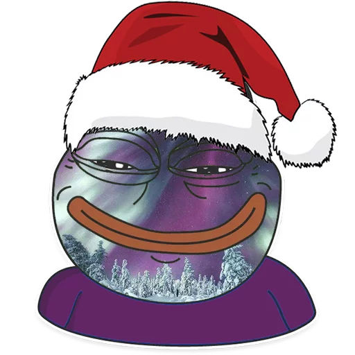 Telegram Sticker «Winter Pepe» 😌
