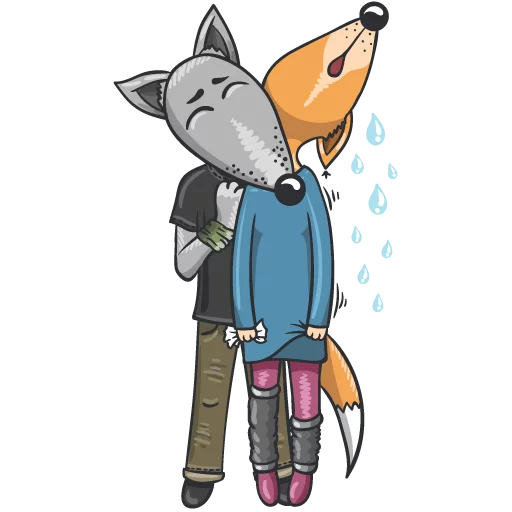 Telegram Sticker «Wolf and Fox» 😰