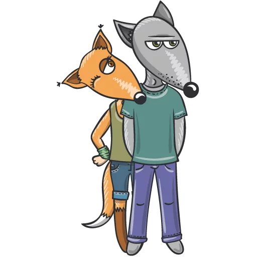 Telegram Sticker «Wolf and Fox» 😩