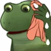 Эмодзи Worry Frog Emoji 😓
