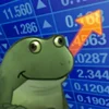 Емодзі Worry Frog Emoji 📈