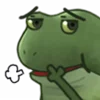 Емодзі Worry Frog Emoji 😮‍💨