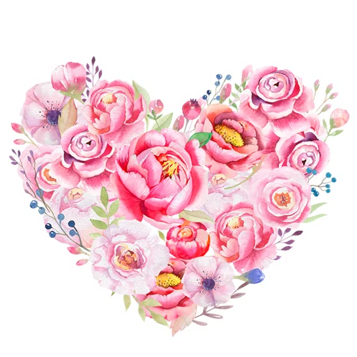 Стікер Telegram «Акварельные цветы» ❤️