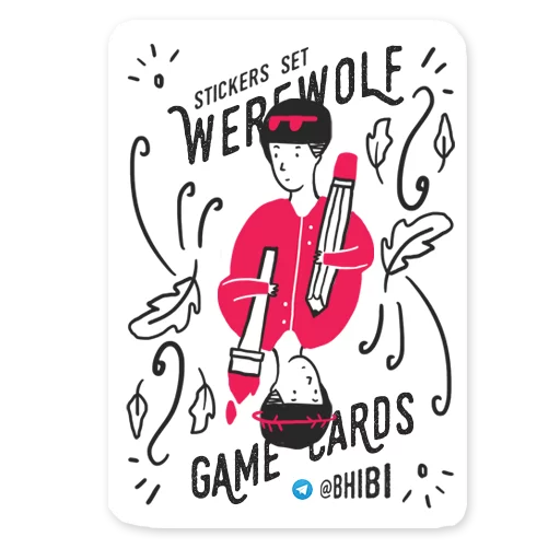 Стикер Telegram «werewolf game cards» ♠