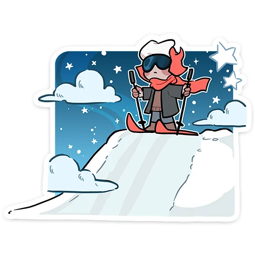 Telegram Sticker «Зимние Нимб и Рожки » ⛷