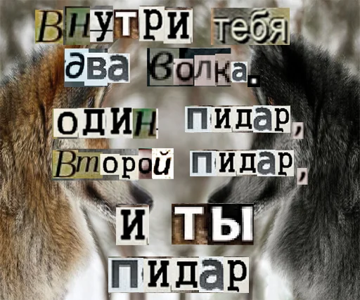Telegram Sticker «Волк за брата» 🫵
