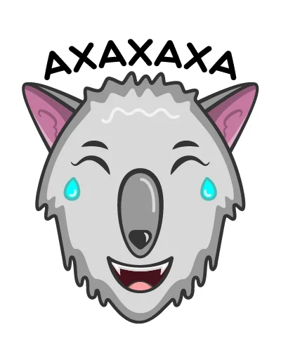 Telegram stiker «Волк Ананасик» 🤣