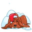 Эмодзи Christmas Dogs  🤒