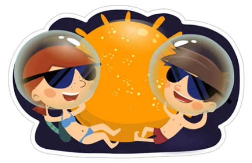 Telegram stiker «Young Love in Space ?» ☀