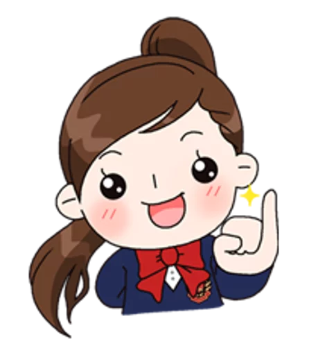 Telegram Sticker «Yuko the Schoolgirl» 🤞