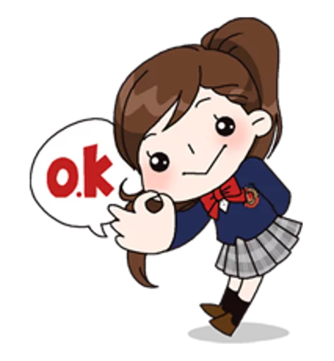 Telegram stiker «Yuko the Schoolgirl» 👌