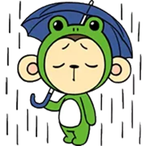 yaya_monkey emoji ☔