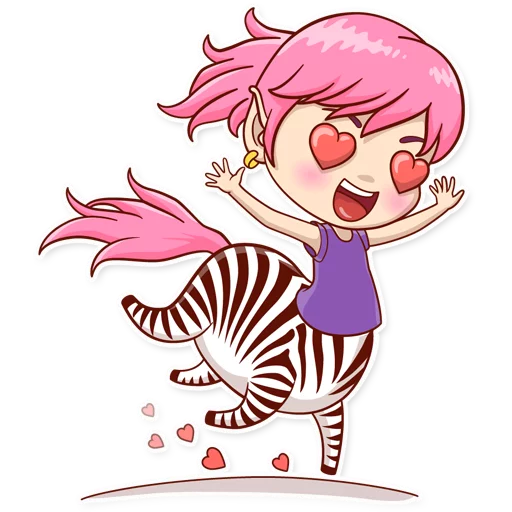 Telegram Sticker «Zebra Girl» 😍