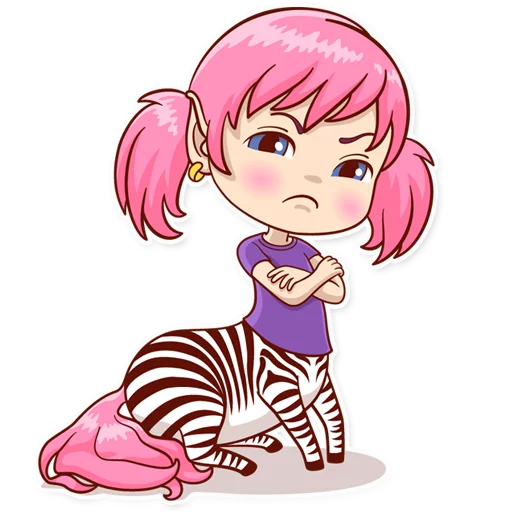 Telegram stiker «Zebra Girl» 😞
