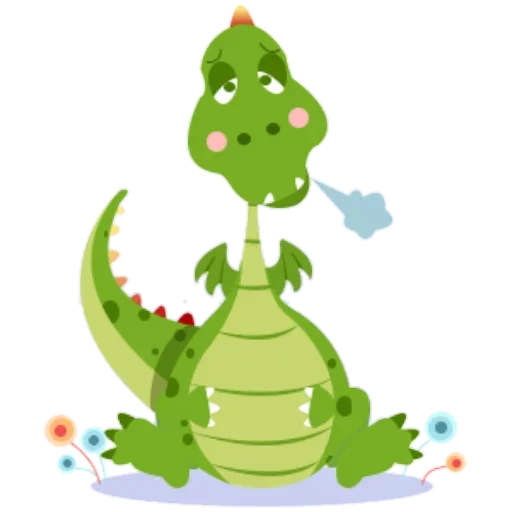 Стикер Telegram «Зеленый Динозаврик» 😉
