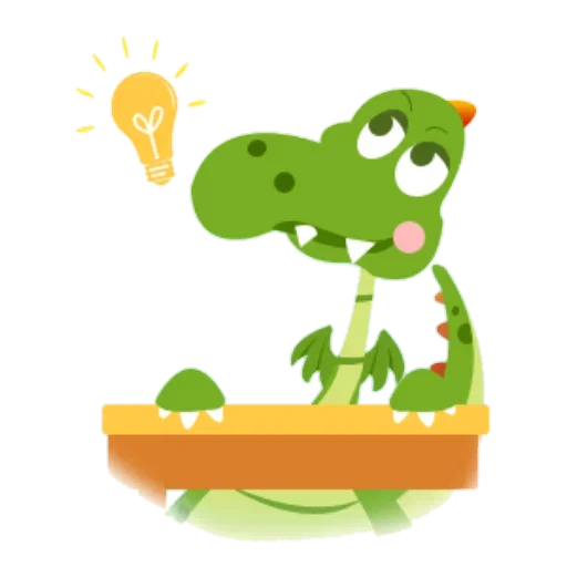 Telegram Sticker «Зеленый Динозаврик» ☹️