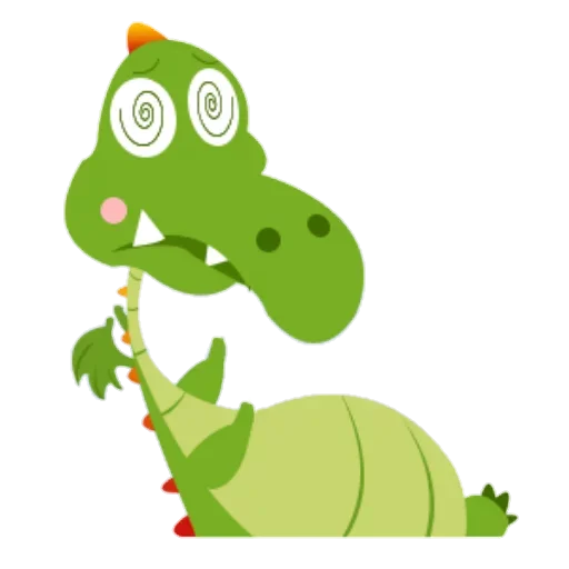 Telegram Sticker «Зеленый Динозаврик» 😒