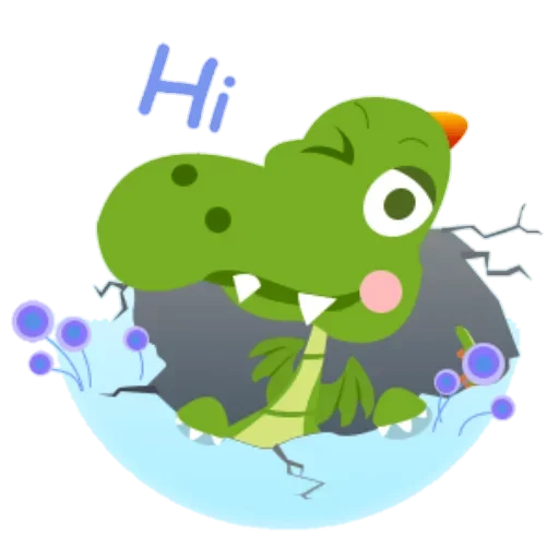 Зеленый Динозаврик emoji 😖