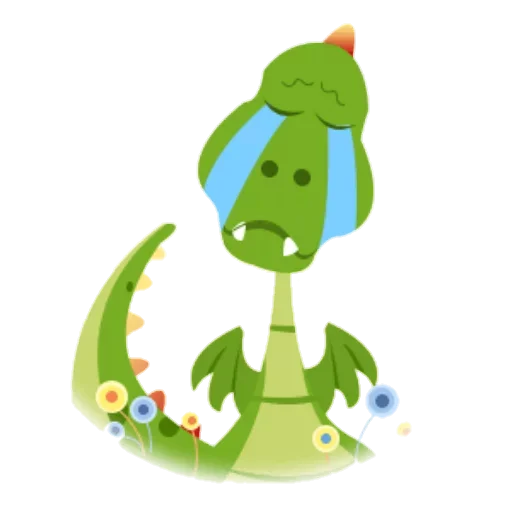 Эмодзи Зеленый Динозаврик 😒